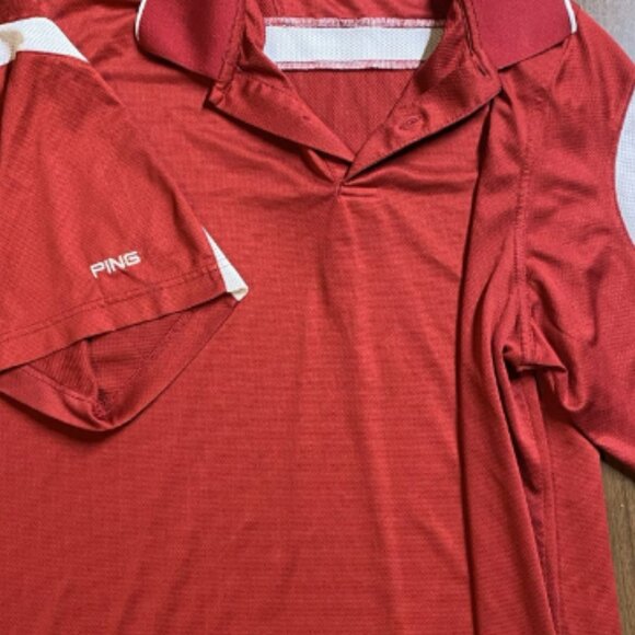 Red & White Ping Performance Stretch Golf Polo - XL - Picture 6 of 6